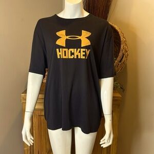 Under armour 2XL heat gear graphic “hockey” tee shirt